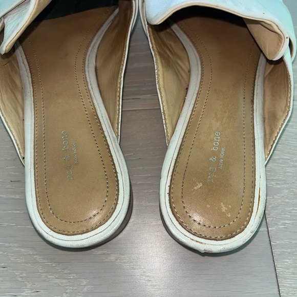 Designer Rag & Bone genuine leather slip-on loafer mules sz 39 - Picture 7 of 11